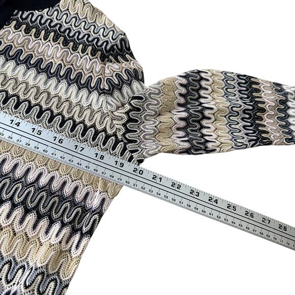 Misook Open Front Cardigan Sweater Women’s Small Multicolor Geometric Stretch - Picture 7 of 10